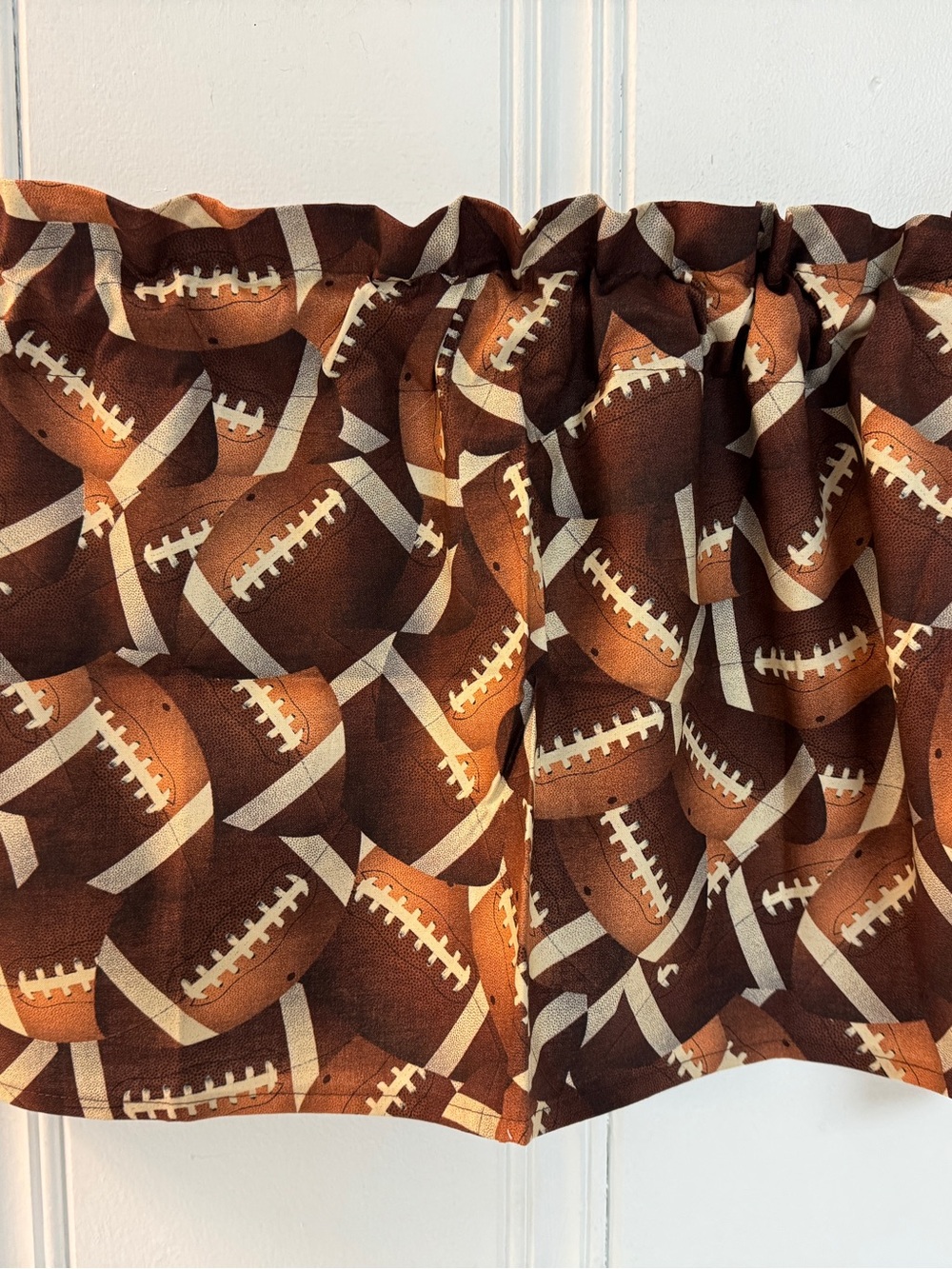 Football window valance curtain